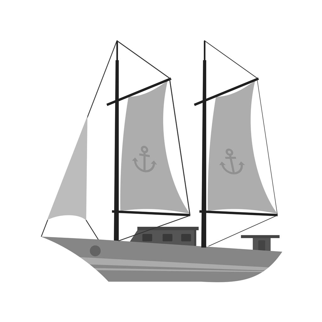 Ship Greyscale Icon - IconBunny