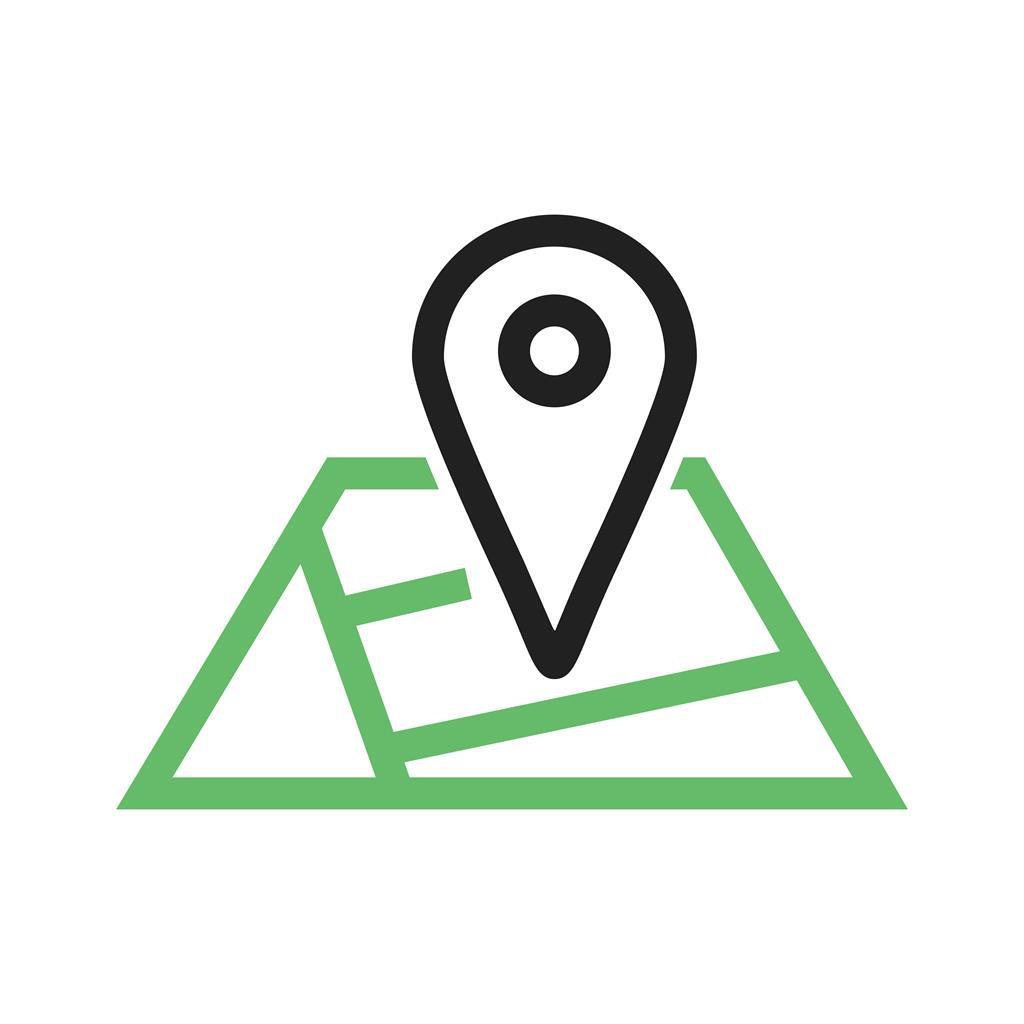 Maps II Line Green Black Icon - IconBunny