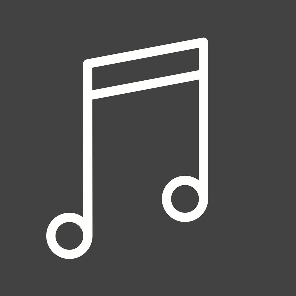 Music II Line Inverted Icon - IconBunny