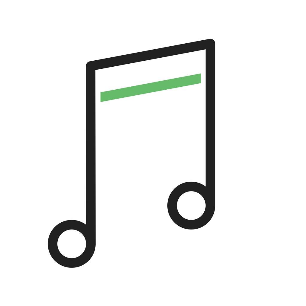 Music II Line Green Black Icon - IconBunny