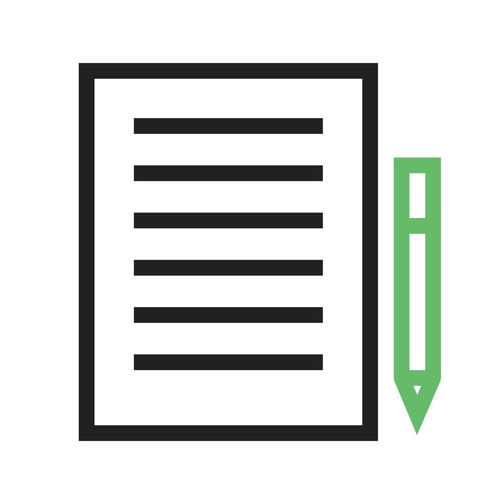 Notes II Line Green Black Icon - IconBunny