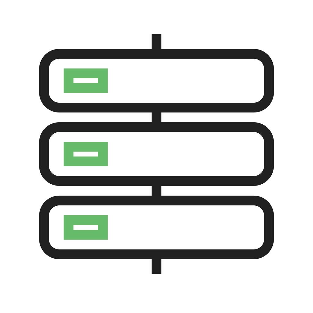 Storage Line Green Black Icon - IconBunny