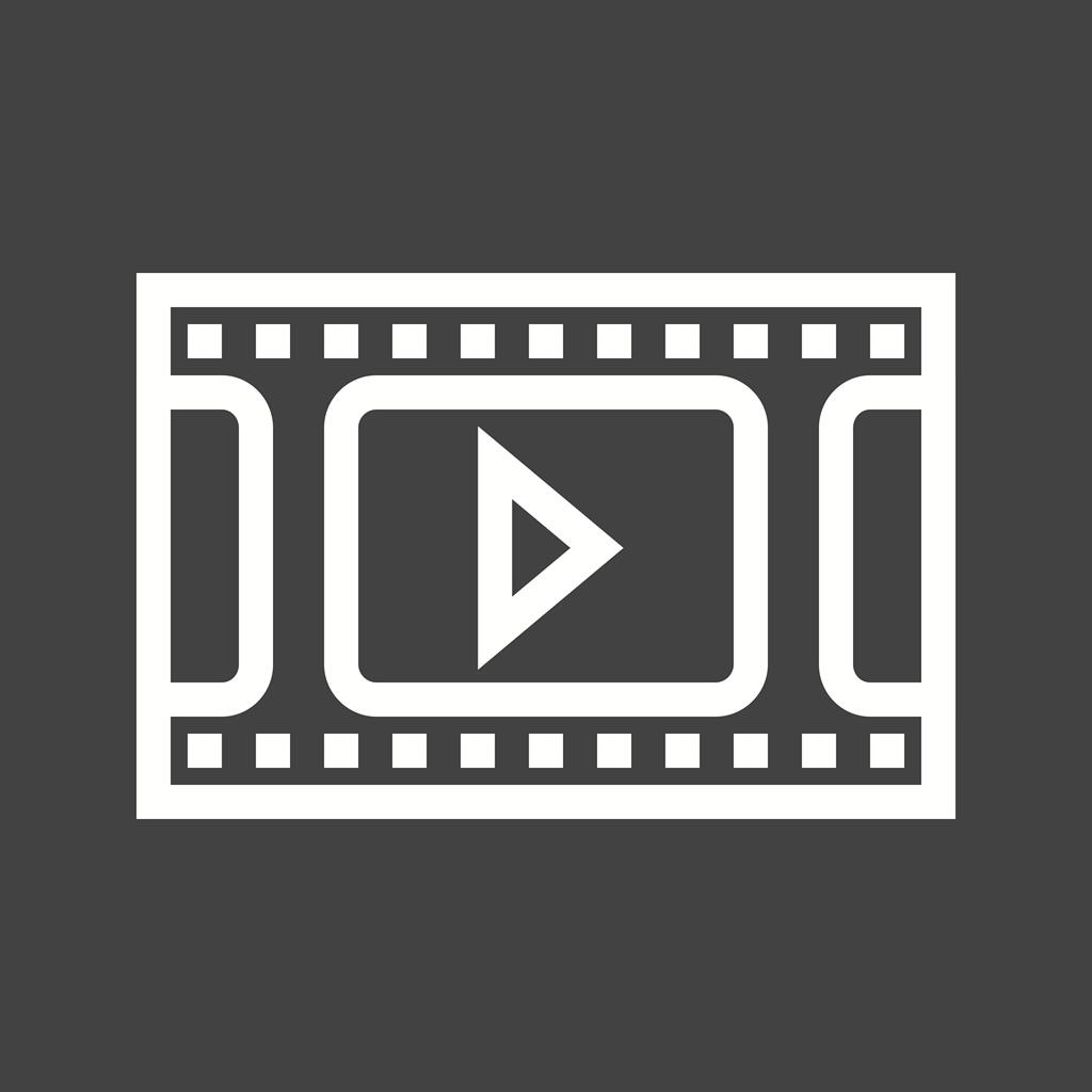 Video player Line Inverted Icon - IconBunny