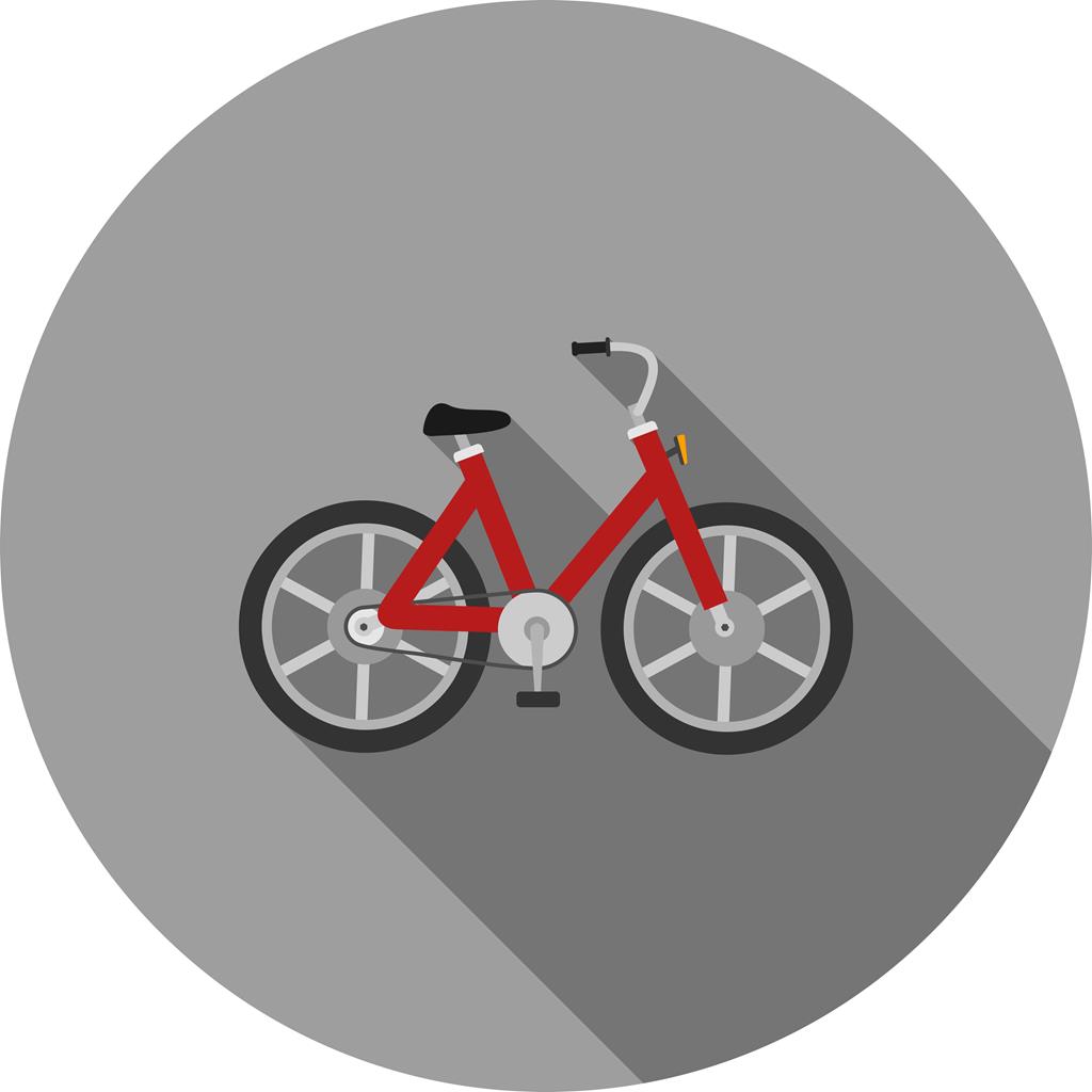 Bicycle Flat Shadowed Icon - IconBunny