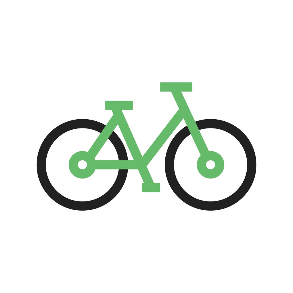 Bicycle Line Green Black Icon - IconBunny