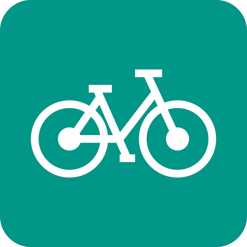 Bicycle Flat Round Corner Icon - IconBunny