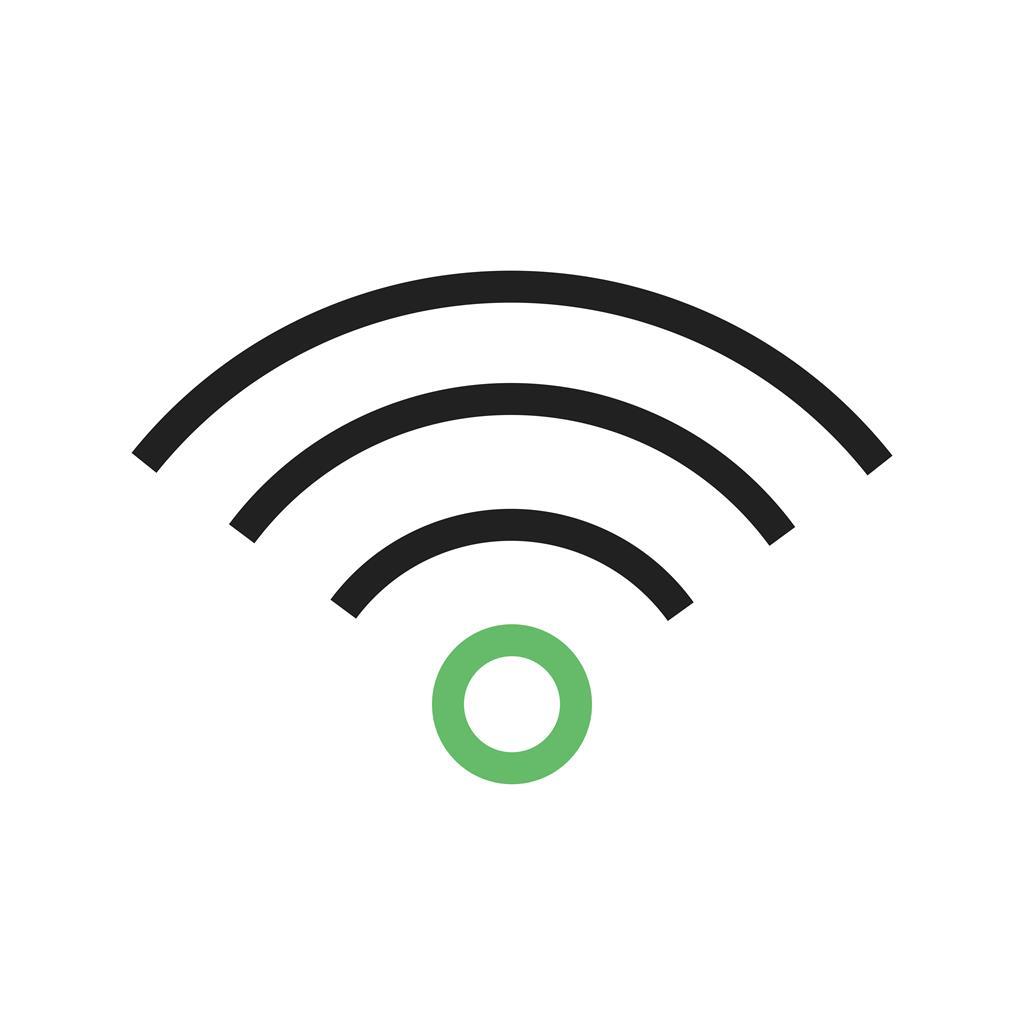 Wi-Fi Line Green Black Icon - IconBunny