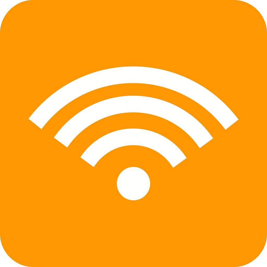 Wi-Fi Flat Round Corner Icon - IconBunny