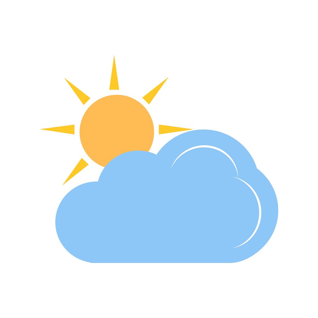 Partly Cloudy I Flat Multicolor Icon - IconBunny