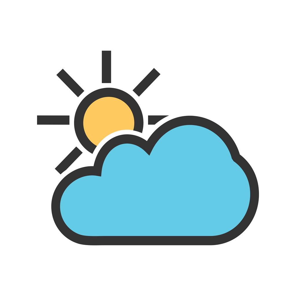 Partly Cloudy I Line Filled Icon - IconBunny