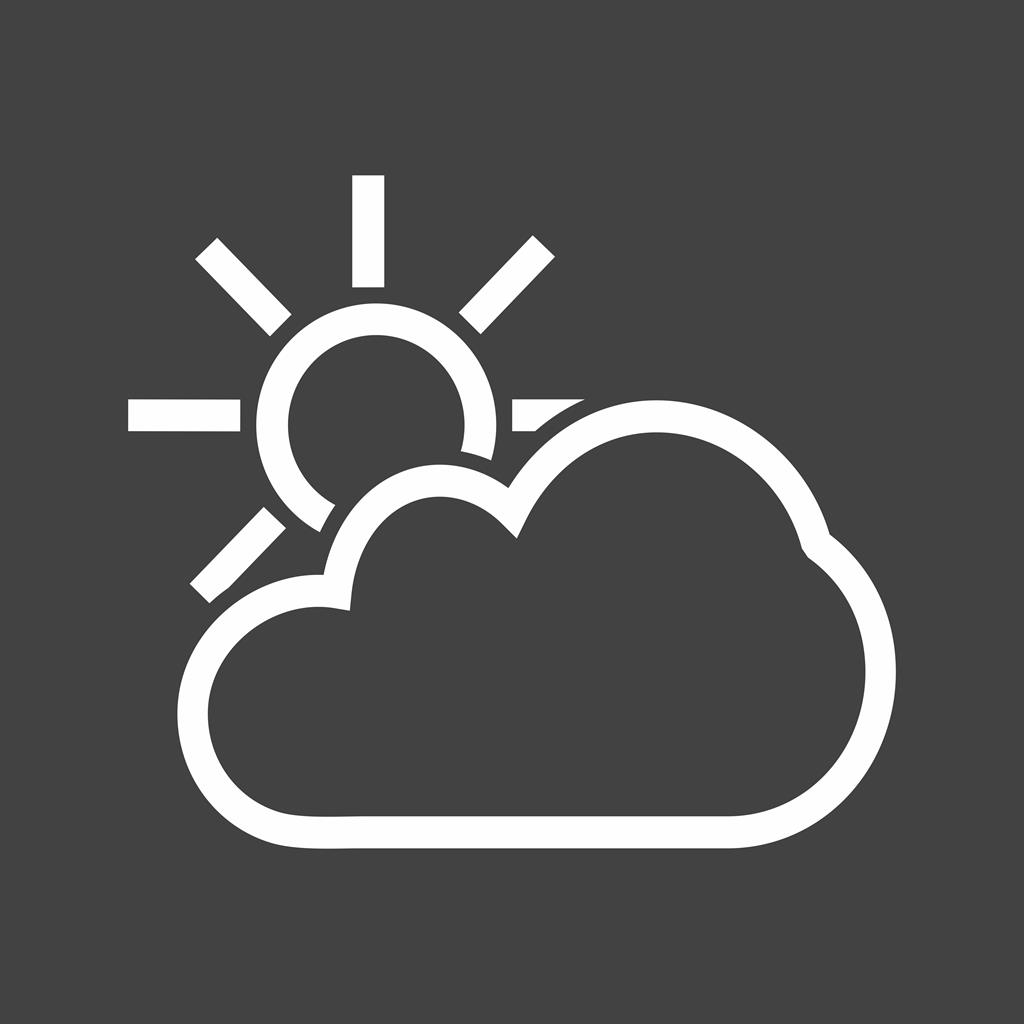 Partly Cloudy I Line Inverted Icon - IconBunny