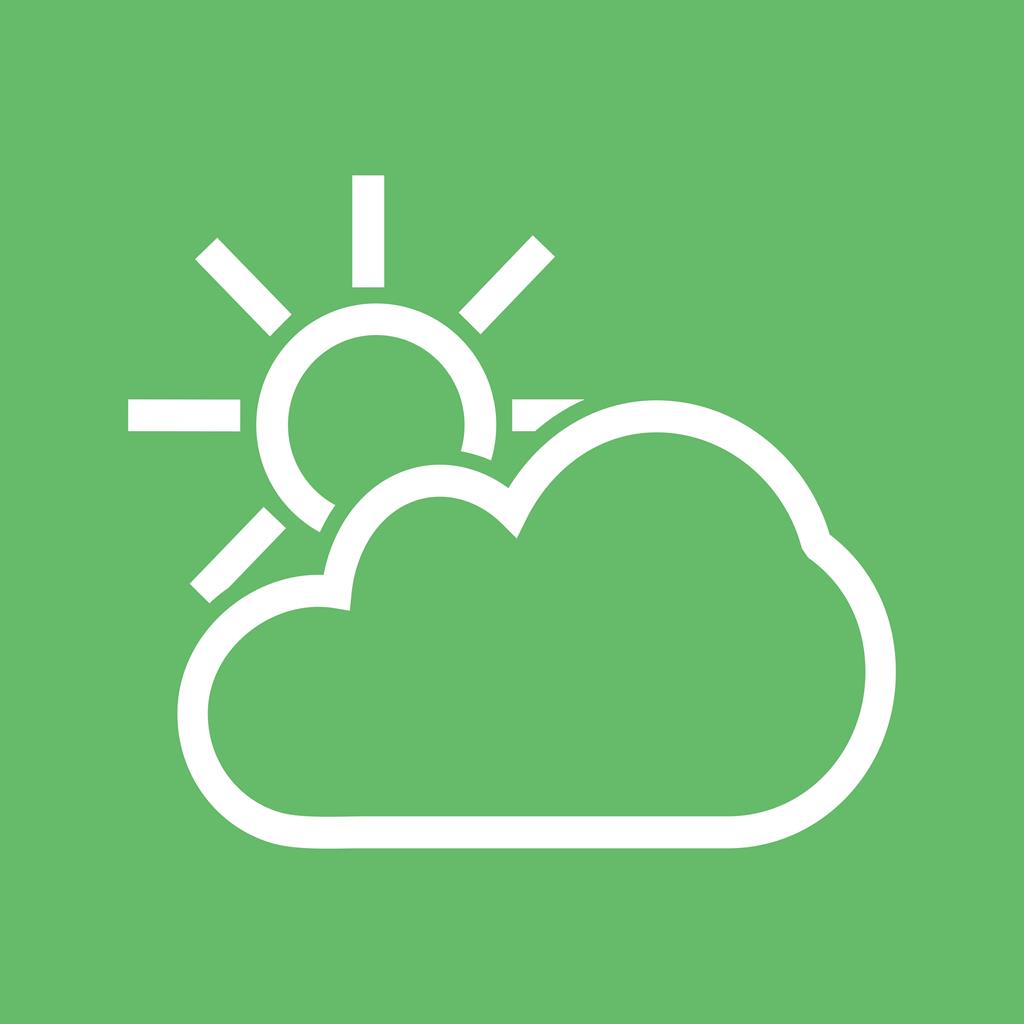 Partly Cloudy I Line Multicolor B/G Icon - IconBunny