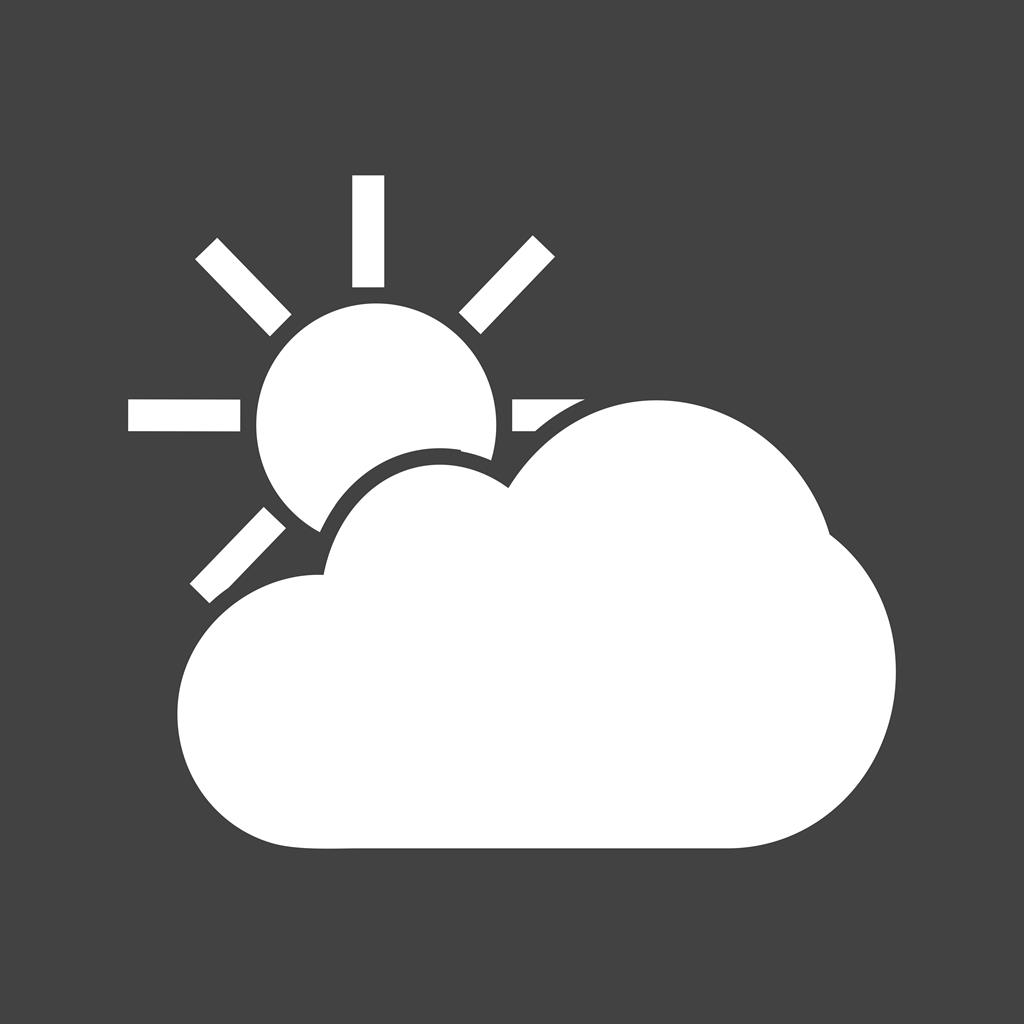 Partly Cloudy I Glyph Inverted Icon - IconBunny