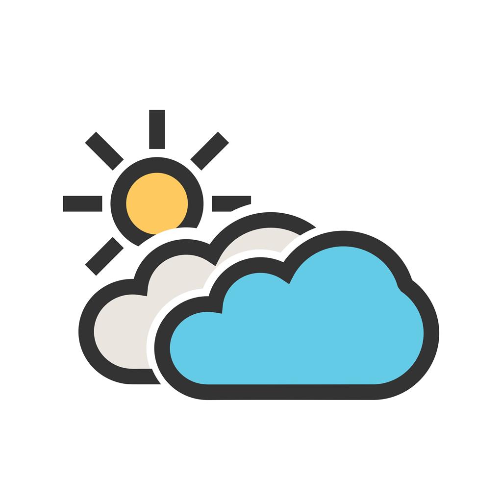Partly Cloudy II Line Filled Icon - IconBunny