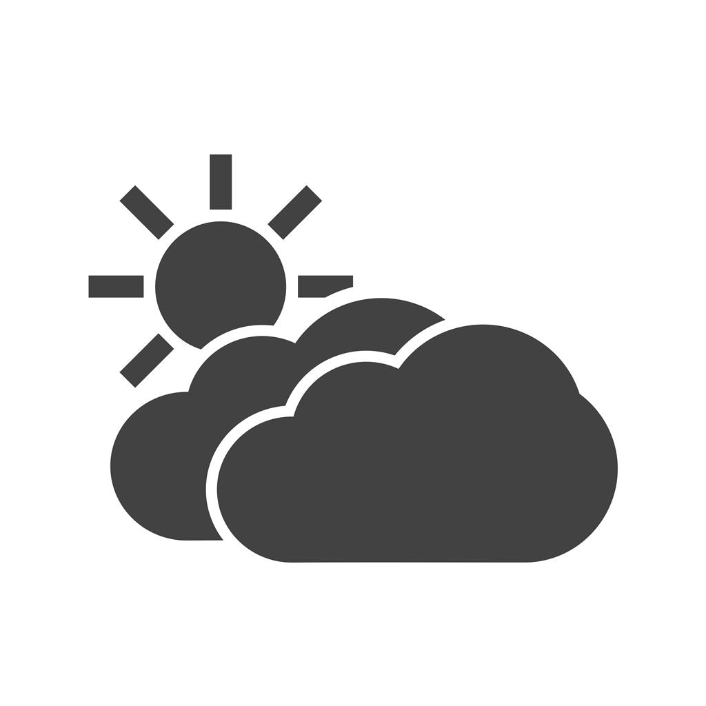 Partly Cloudy II Glyph Icon - IconBunny