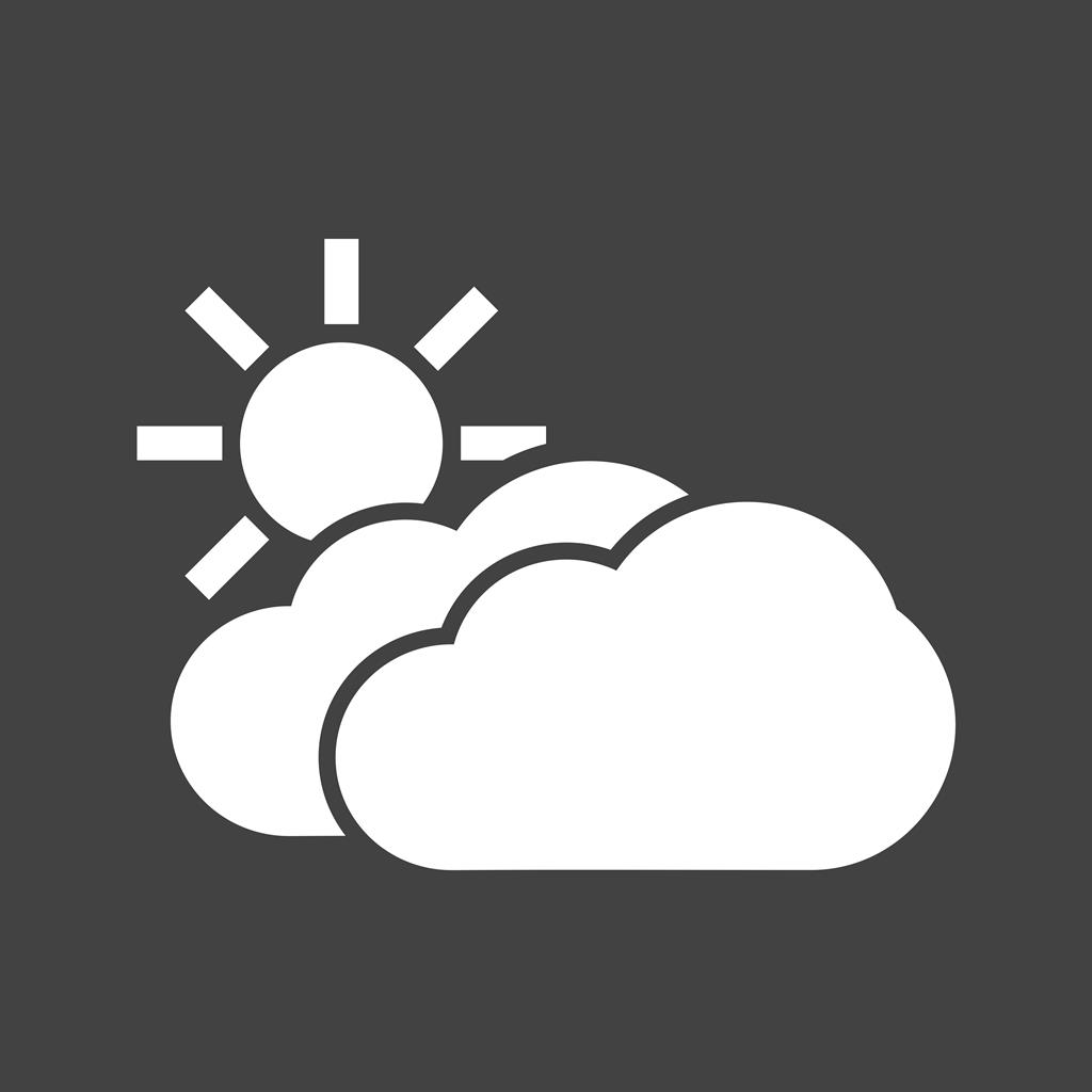 Partly Cloudy II Glyph Inverted Icon - IconBunny