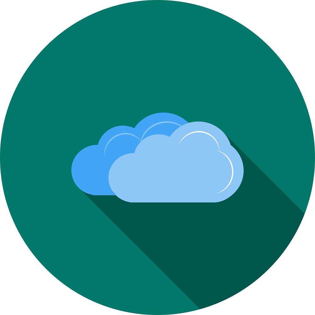 Cloudy II Flat Shadowed Icon - IconBunny