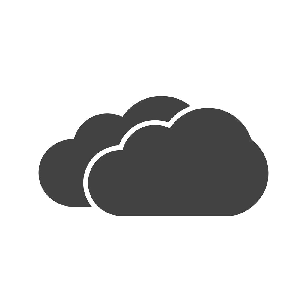 Cloudy II Glyph Icon - IconBunny