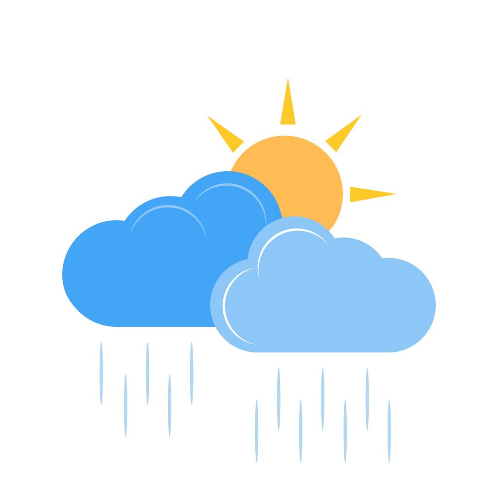 Sunny and Rainy I Flat Multicolor Icon - IconBunny