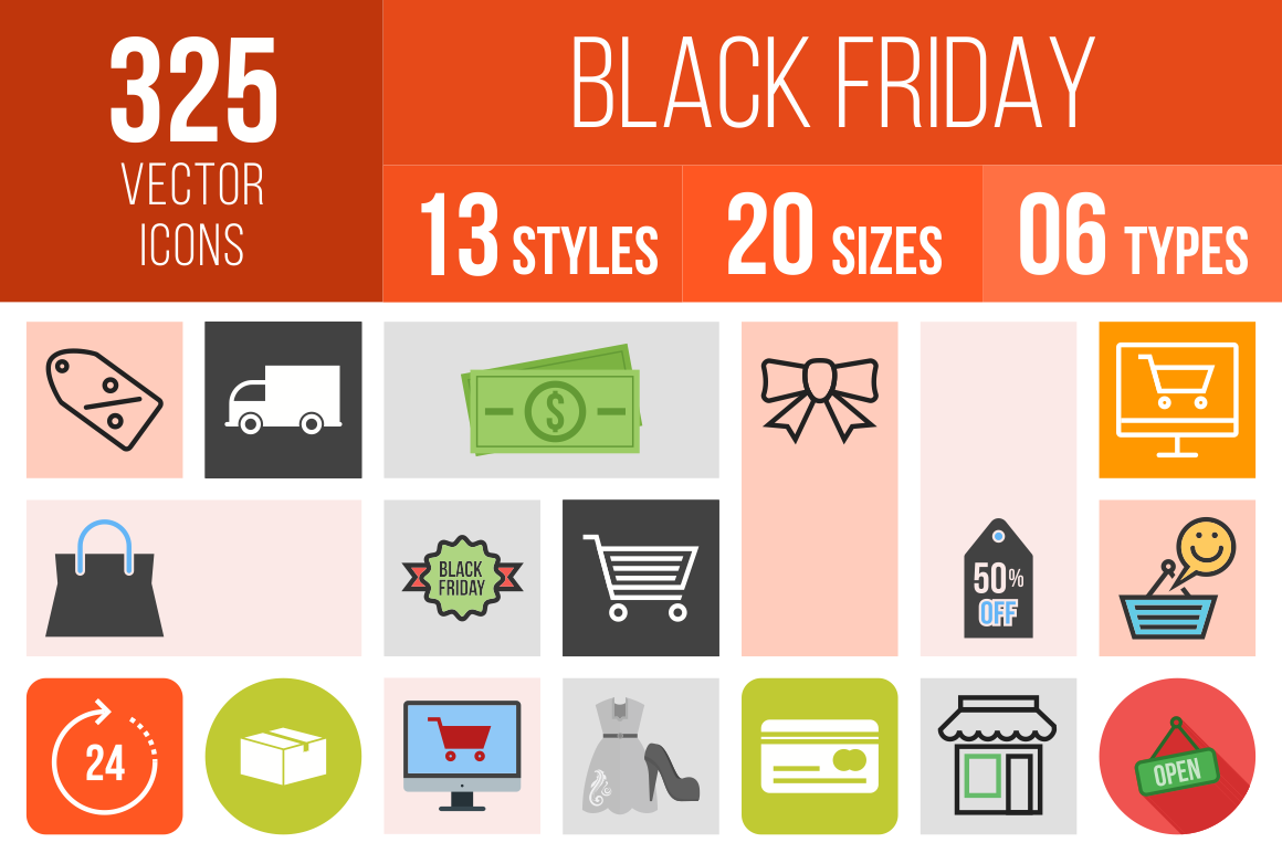Black Friday Icons Bundle - Overview - IconBunny