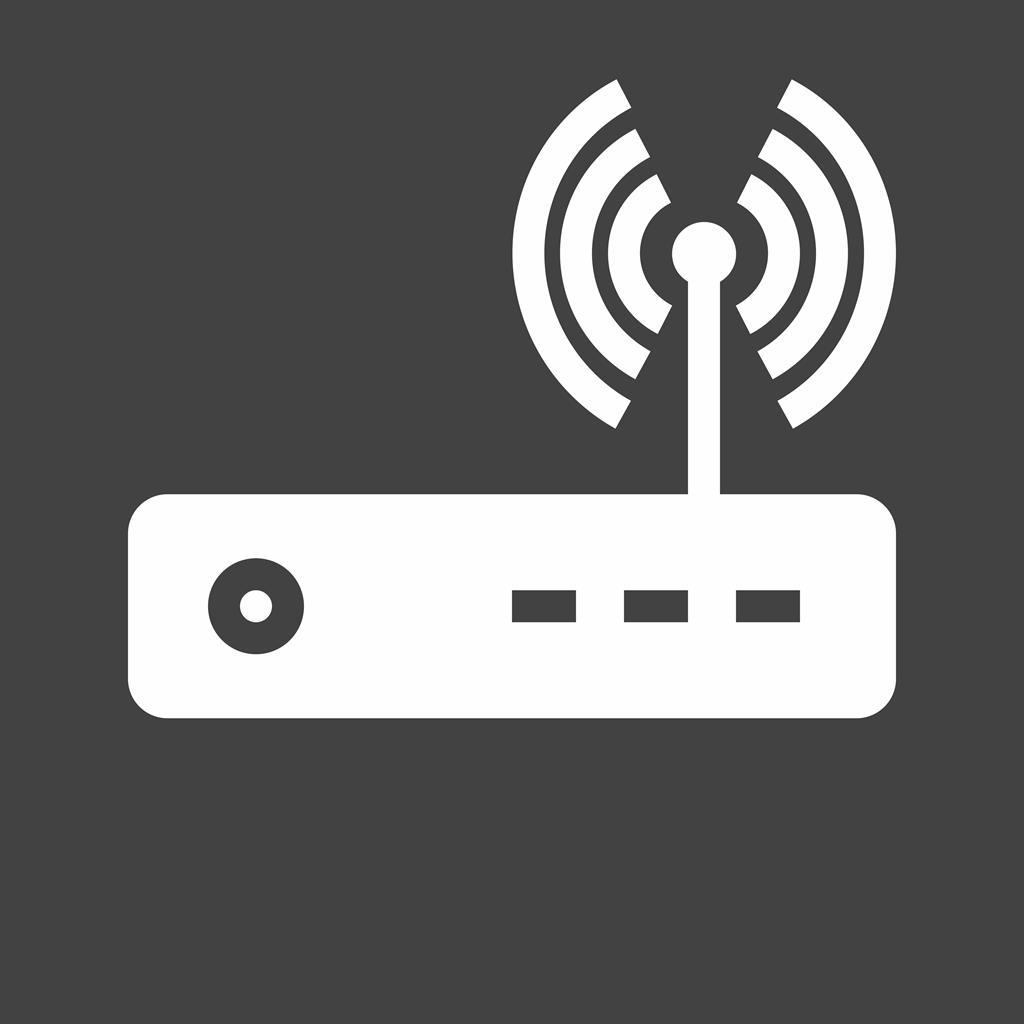 Router Glyph Inverted Icon - IconBunny