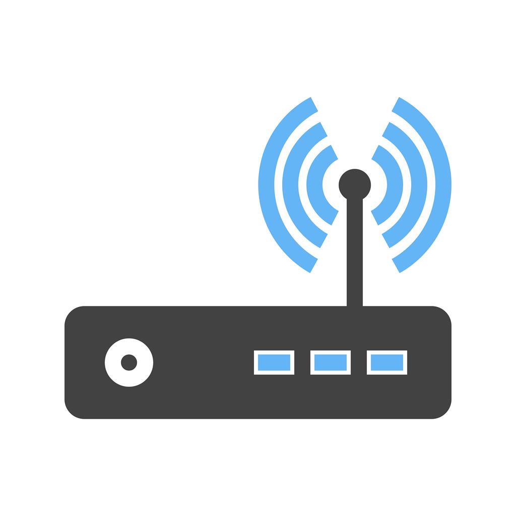 Router Blue Black Icon - IconBunny