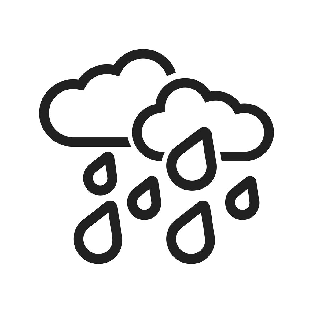 Heavy Rain Line Icon - IconBunny