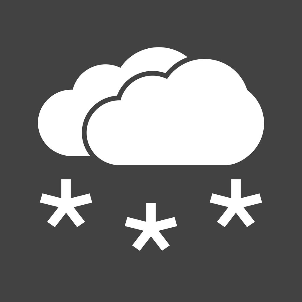 Light Snowing Glyph Inverted Icon - IconBunny