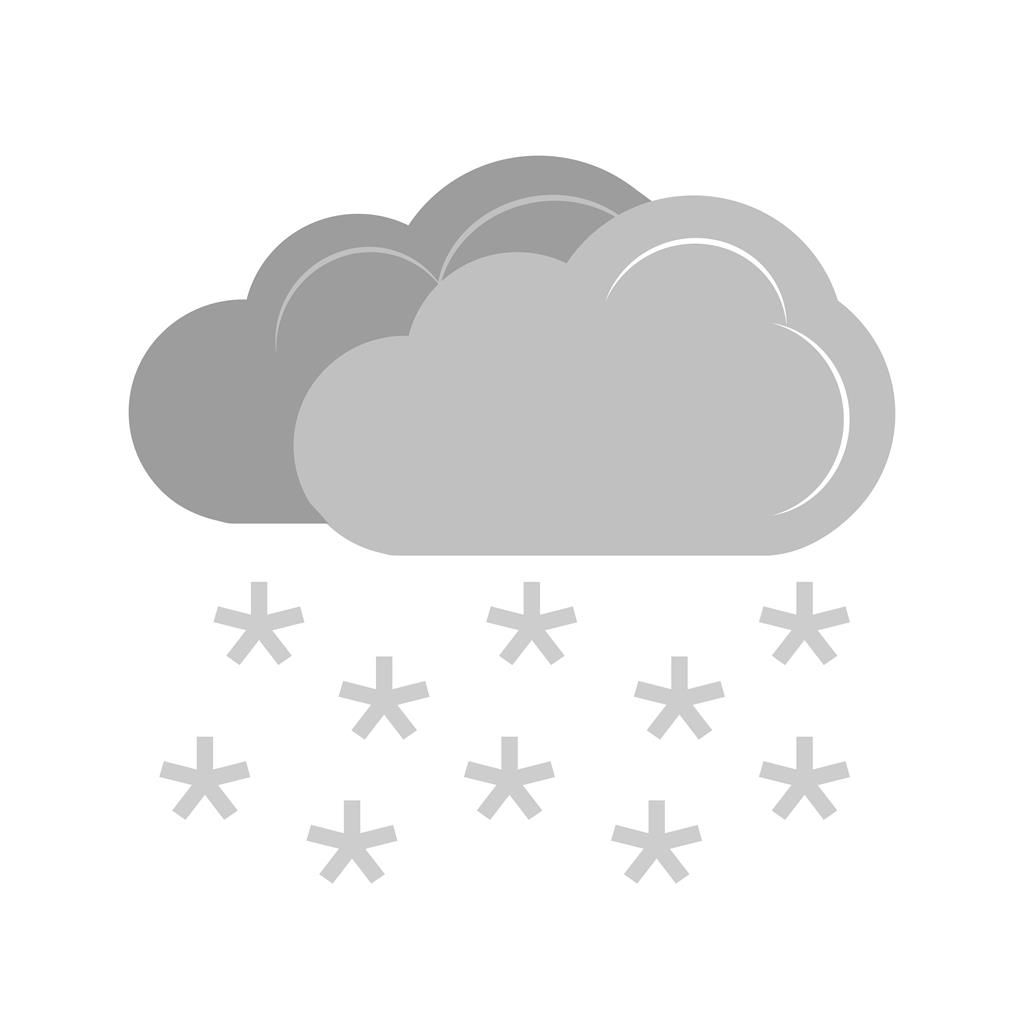 Heavy Snowing Greyscale Icon - IconBunny