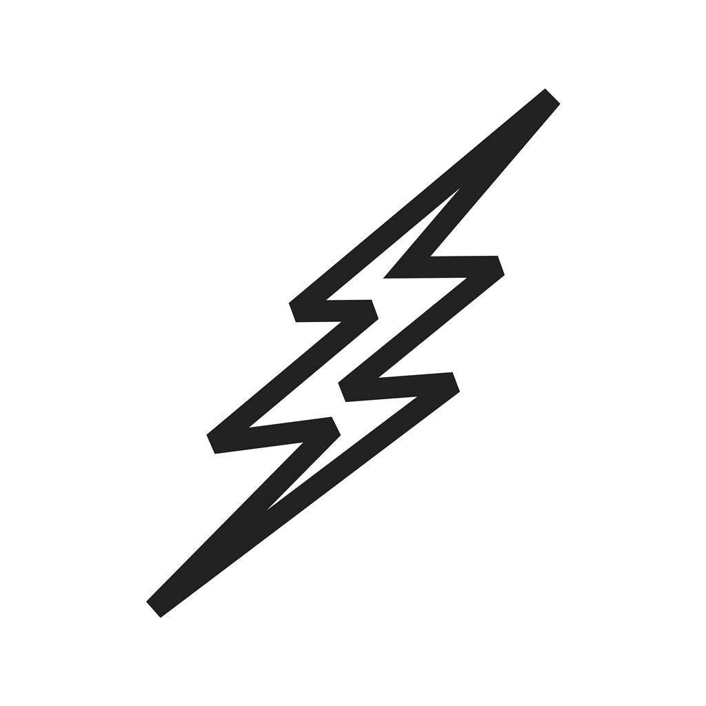 Lightning bolt Line Green Black Icon - IconBunny