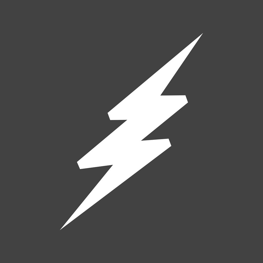 Lightning bolt Glyph Inverted Icon - IconBunny