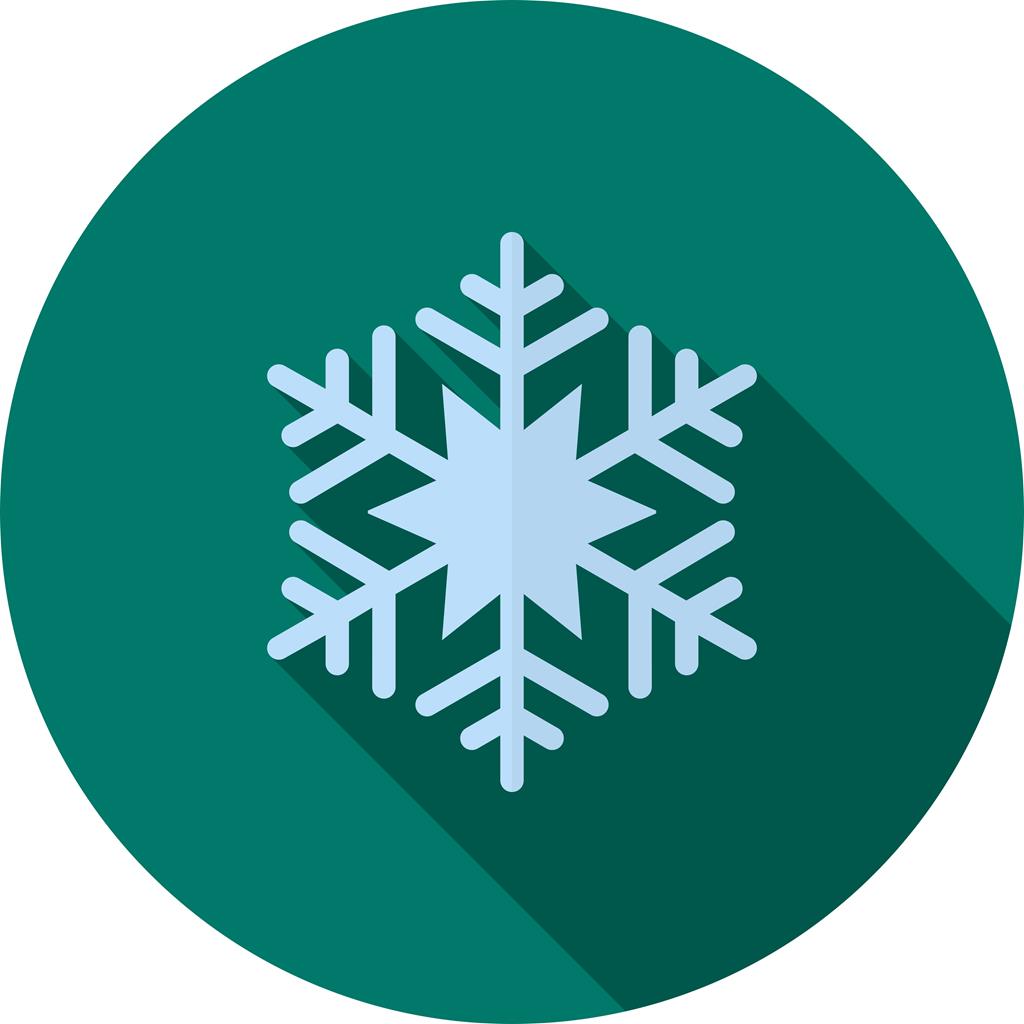 Snowflake Flat Shadowed Icon - IconBunny