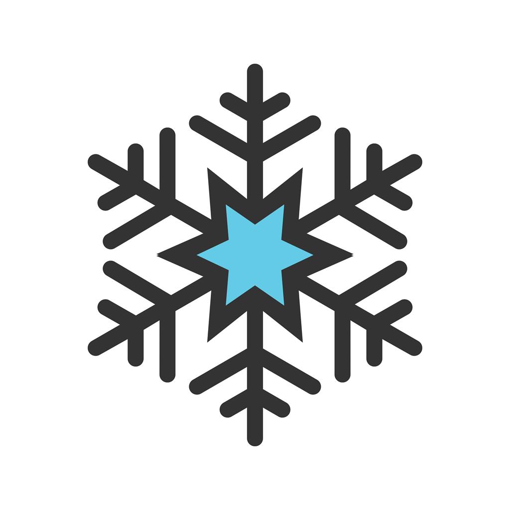 Snowflake Line Filled Icon - IconBunny