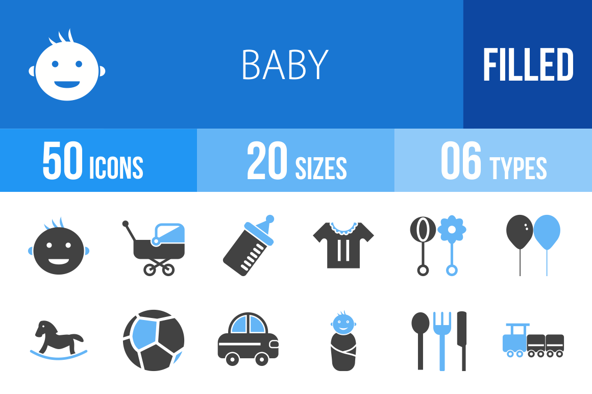 50 Baby Blue Black Icons - Overview - IconBunny