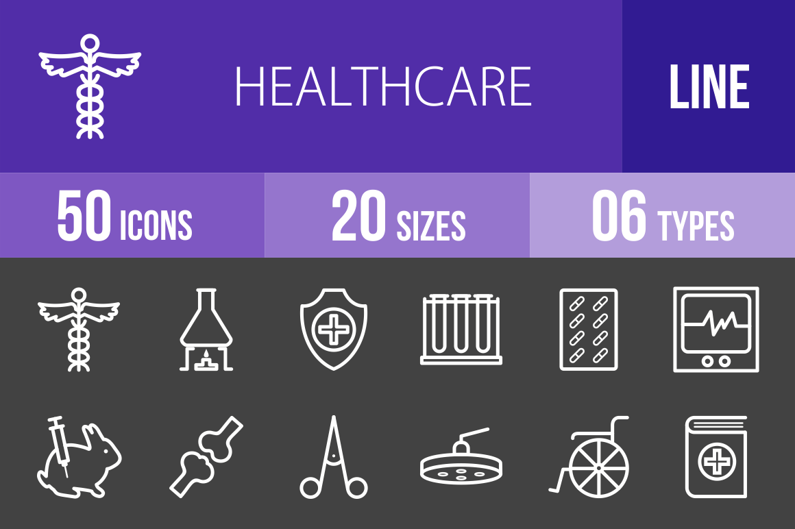 50 Healthcare Line Inverted Icons - Overview - IconBunny