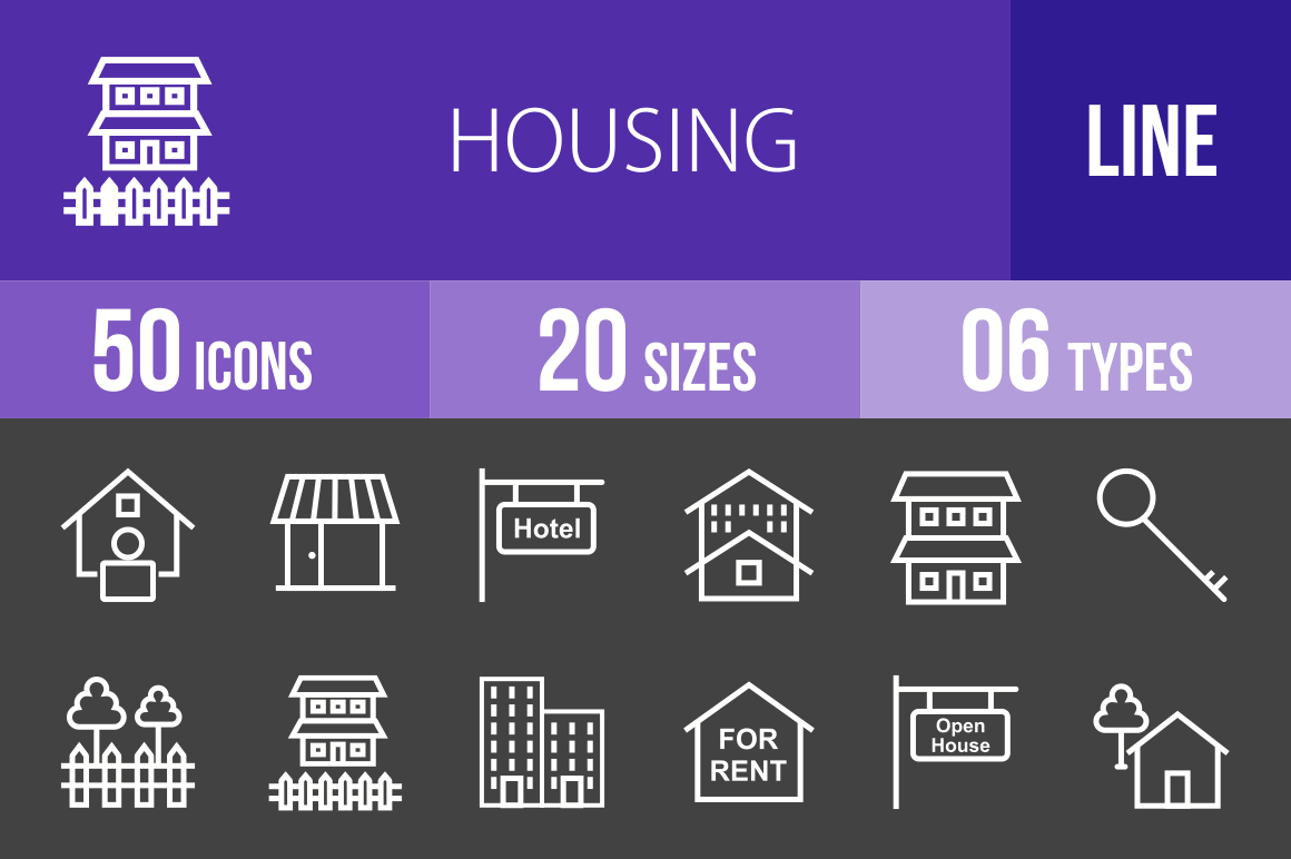 50 Housing Line Inverted Icons - Overview - IconBunny