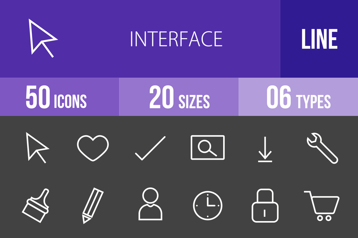 50 Interface Line Inverted Icons - Overview - IconBunny