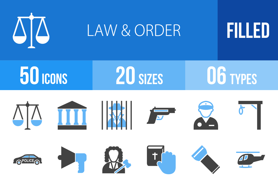 50 Law & Order Blue & Black Icons - Overview - IconBunny