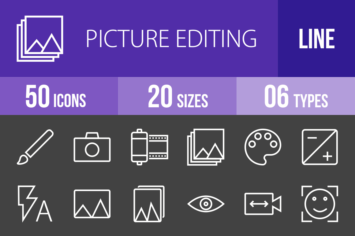 50 Picture Editing Line Inverted Icons - Overview - IconBunny