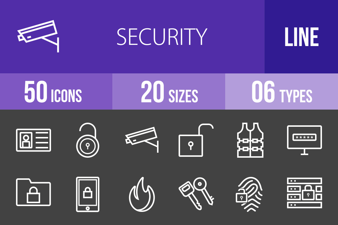 50 Security Line Inverted Icons - Overview - IconBunny