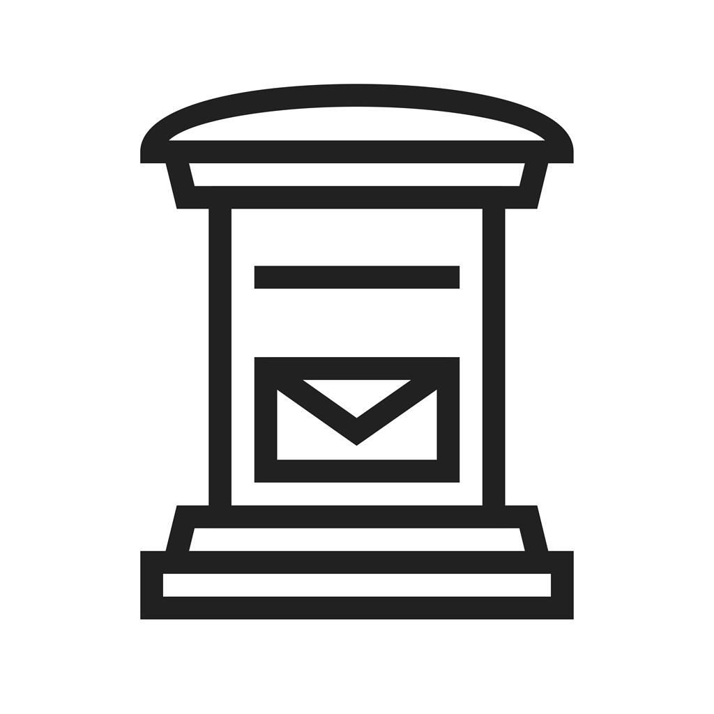 Letter Box Line Icon - IconBunny