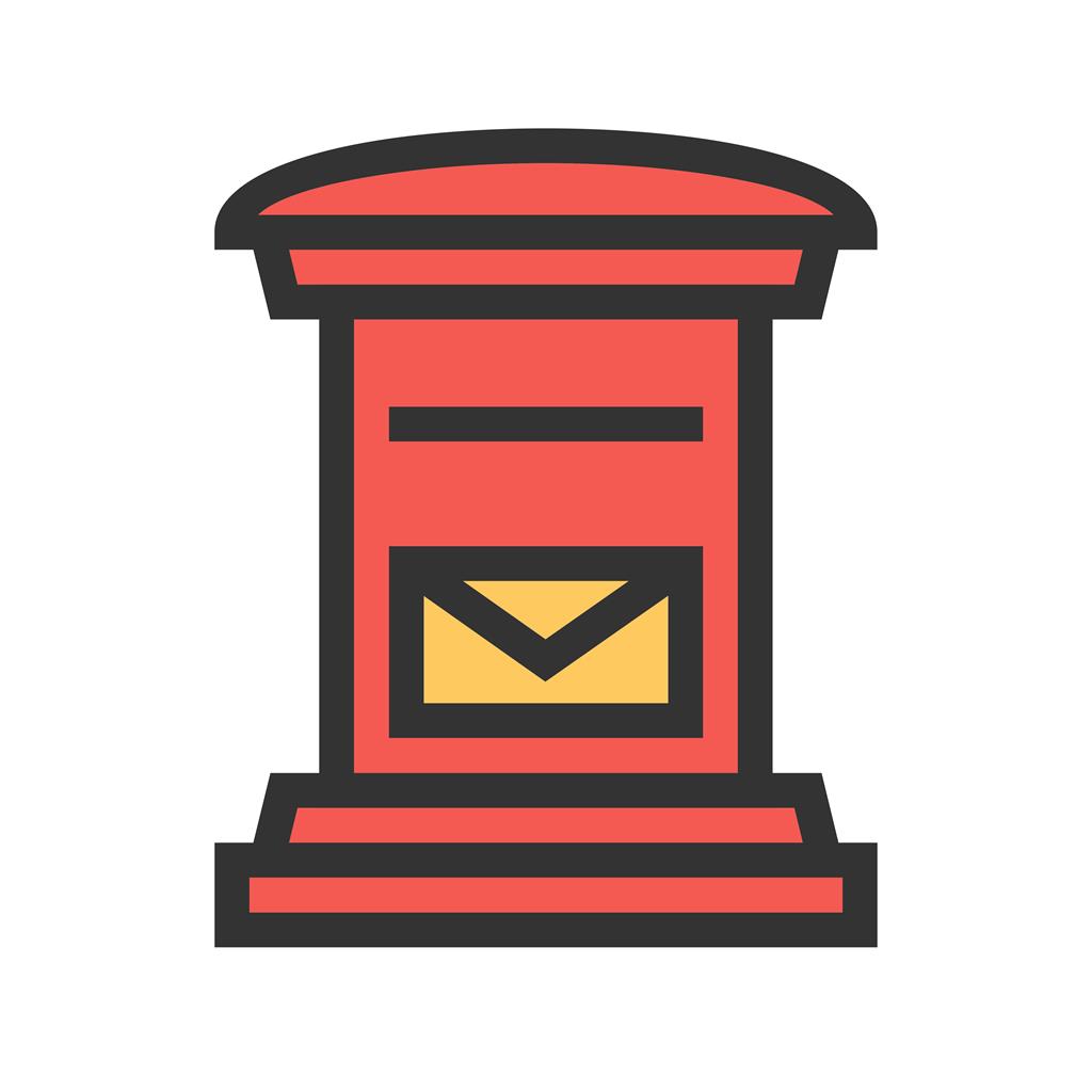 Letter Box Line Filled Icon - IconBunny