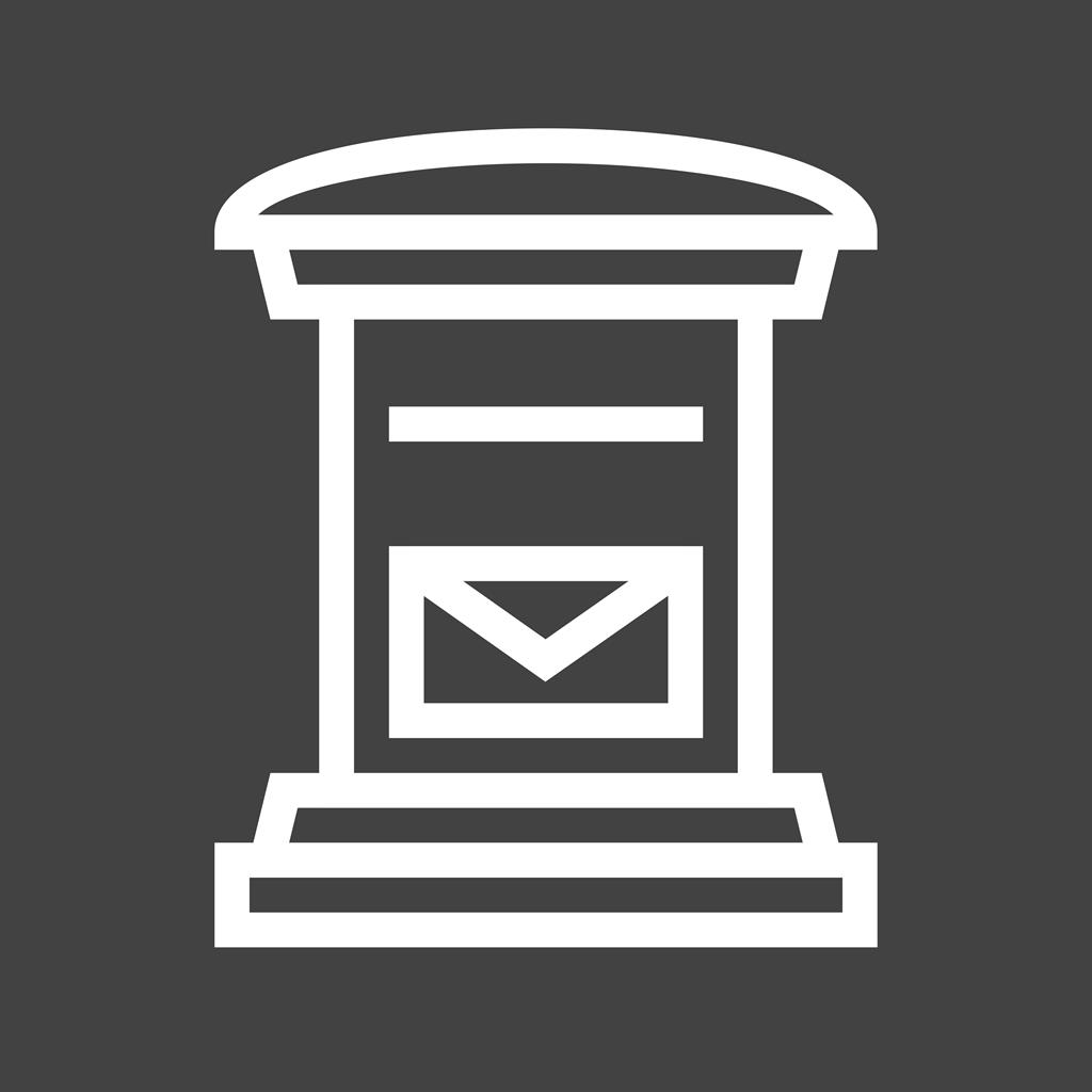 Letter Box Line Inverted Icon - IconBunny