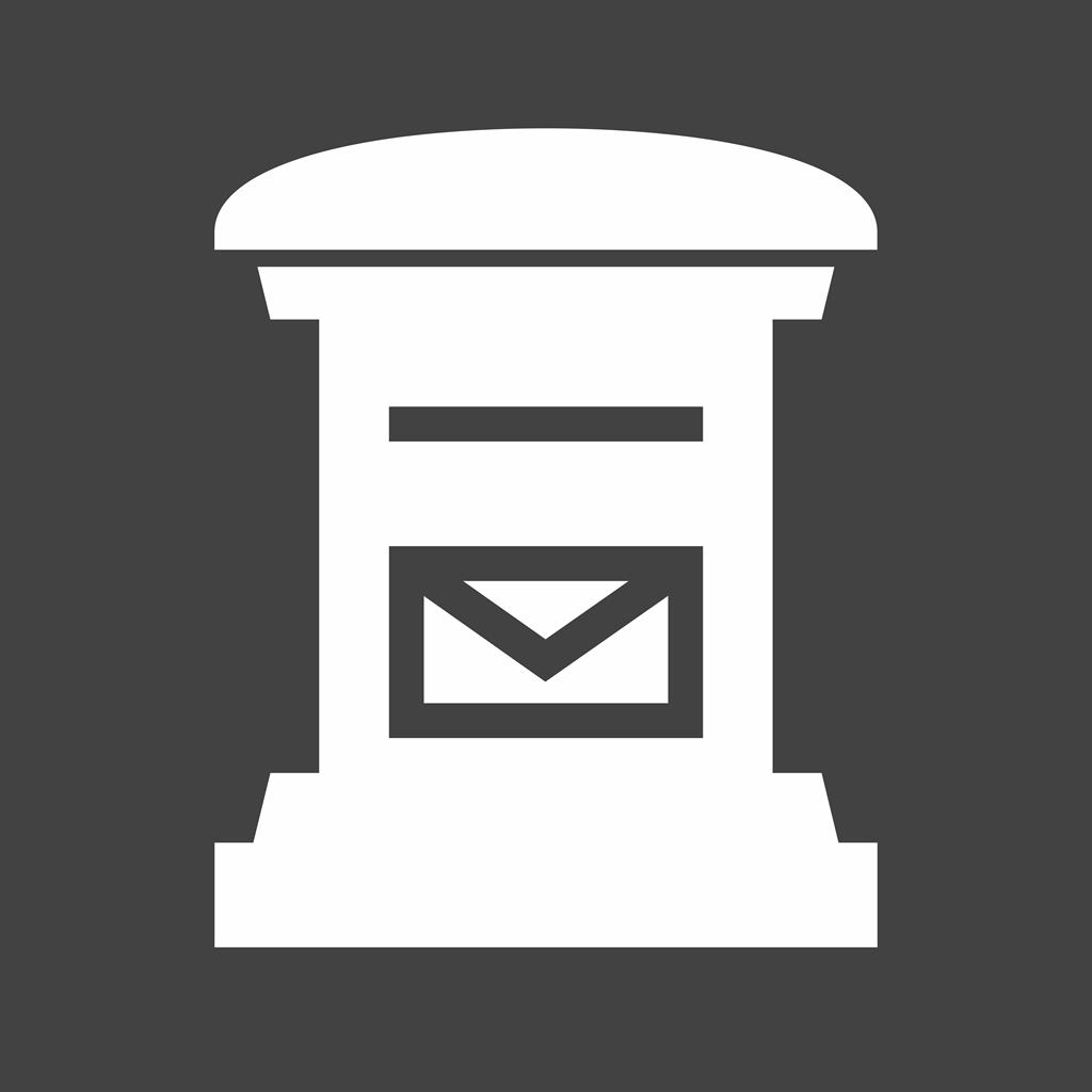 Letter Box Glyph Inverted Icon - IconBunny