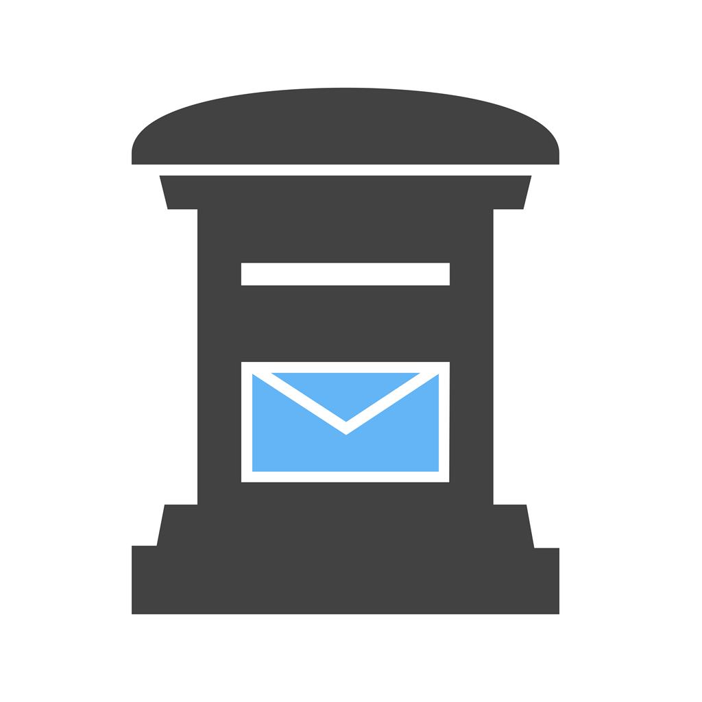 Letter Box Blue Black Icon - IconBunny