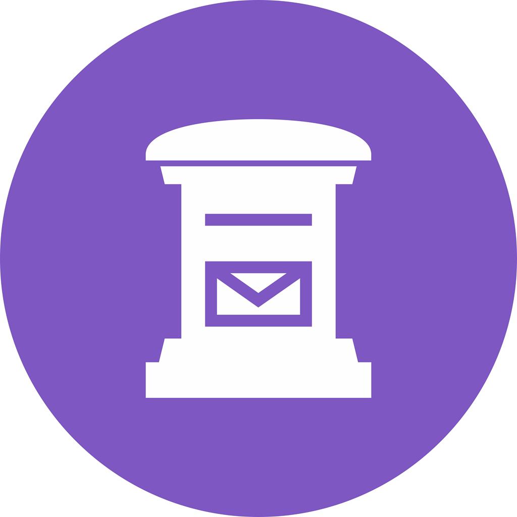 Letter Box Flat Round Icon - IconBunny
