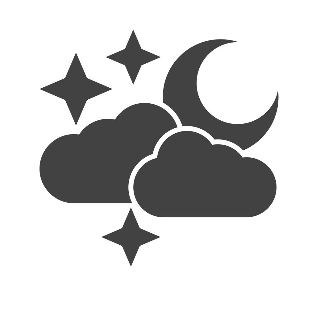Cloudy with moon Glyph Icon - IconBunny