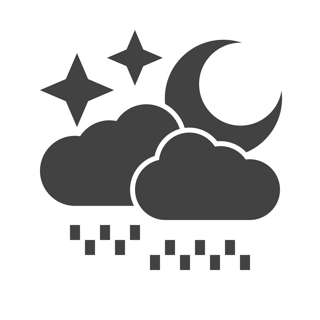 Rainy cloud with moon Glyph Icon - IconBunny