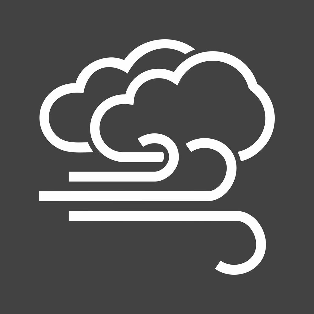 Windy + Cloudy Line Inverted Icon - IconBunny