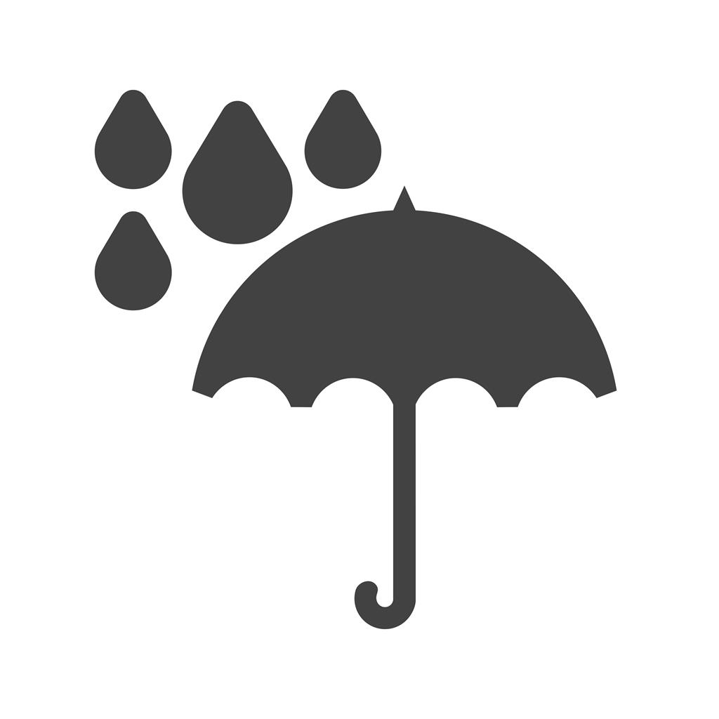 Umbrella with rain Glyph Icon - IconBunny